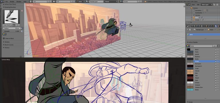 blender 2.8 grease pencil animation to action