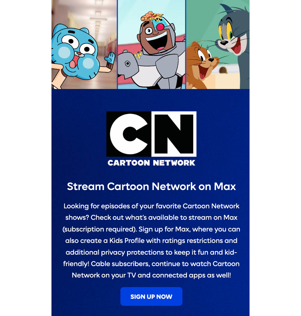 Cartoon Network website shutdown